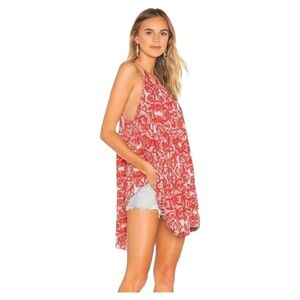 FREE PEOPLE "Mimi" Halter Crew Neck Keyhole Closure Rayon/Linen Small Exc. Cond.